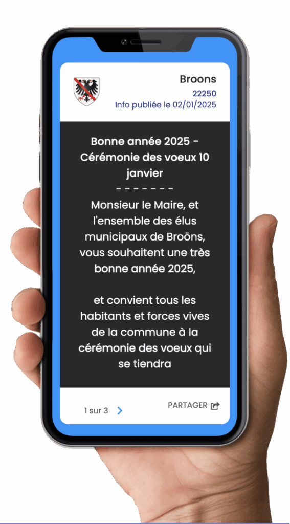 Photo d'une main tenant un portable avec intra muros