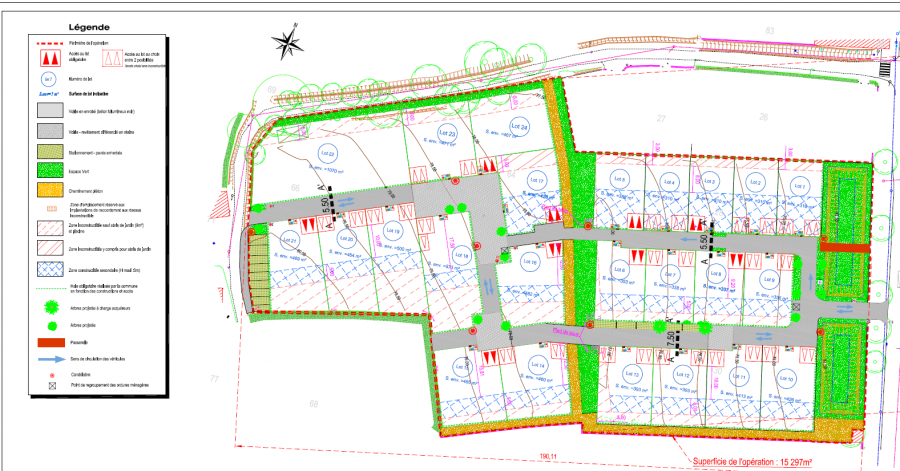 Plan du lotissement Artillerie